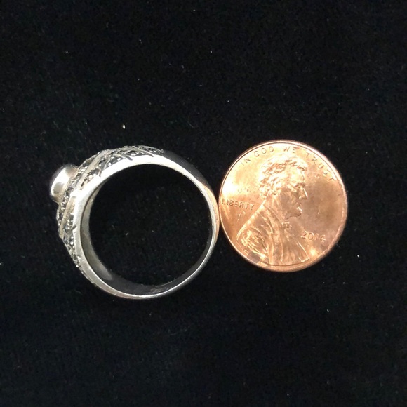 925 sterling silver and marcasite ring - Picture 4 of 4